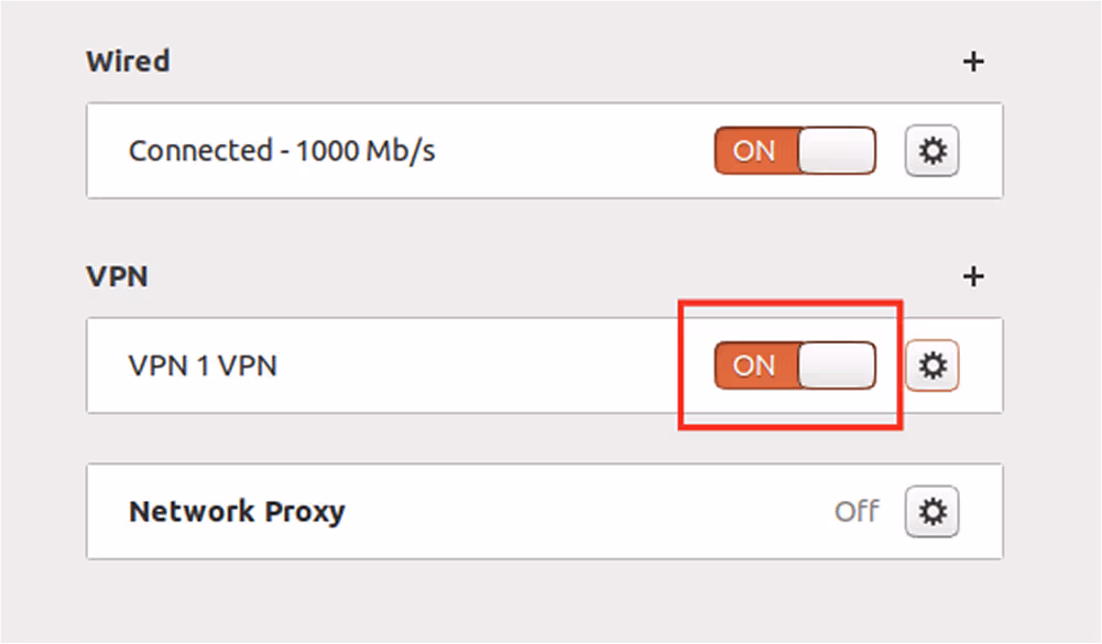 check newly created VPN connection is on