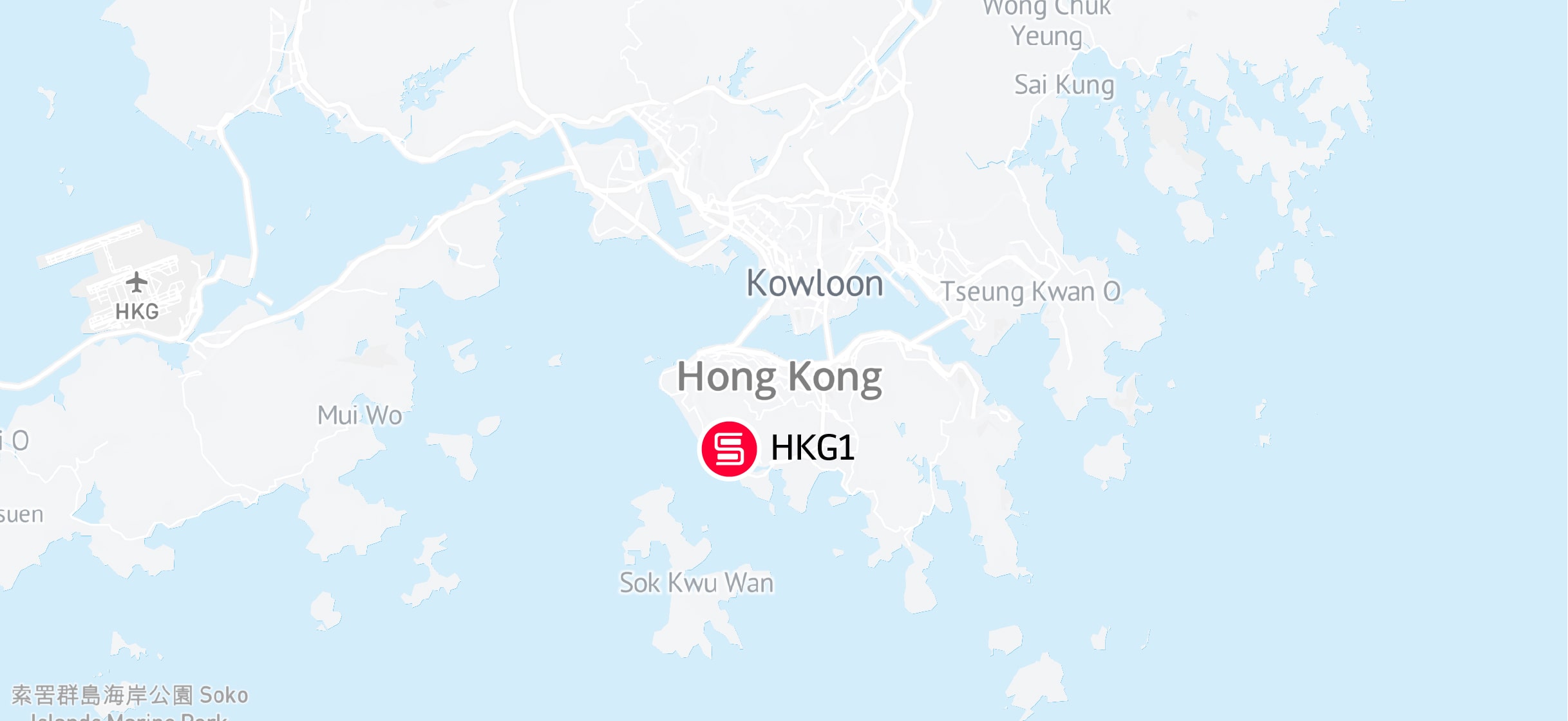 Hong Kong data center location on map