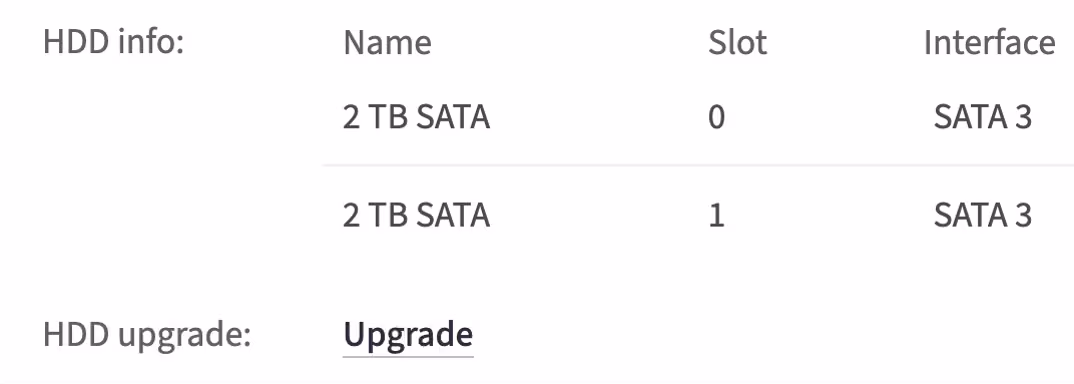 HDD upgrade