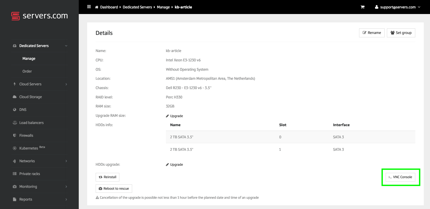 What to do if the operating system on a server won't boot