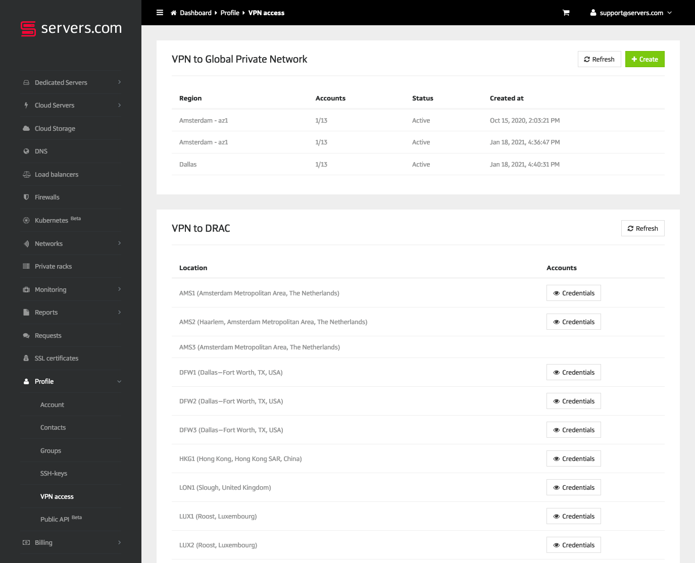 gateway in the "VPN to Global Private Network" 