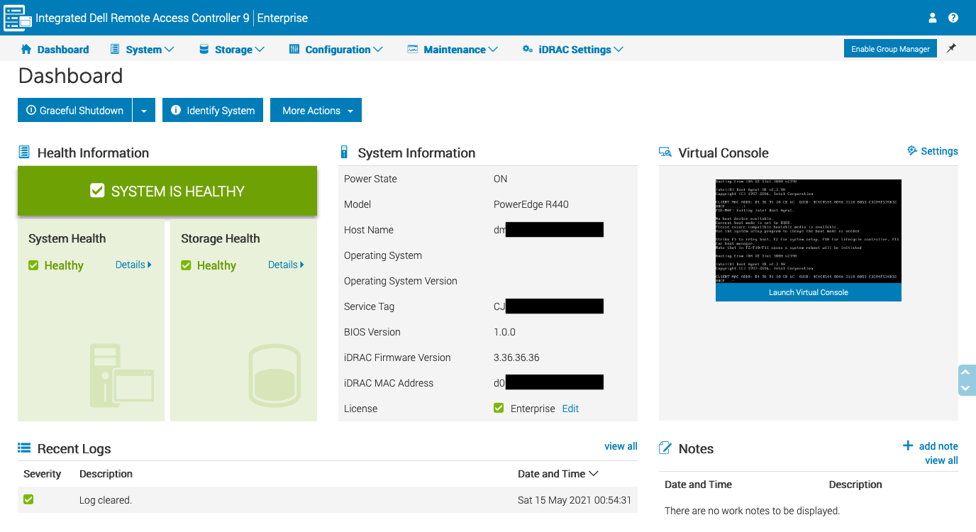 How to access the out-of-band management interface of a Dell server called iDRAC