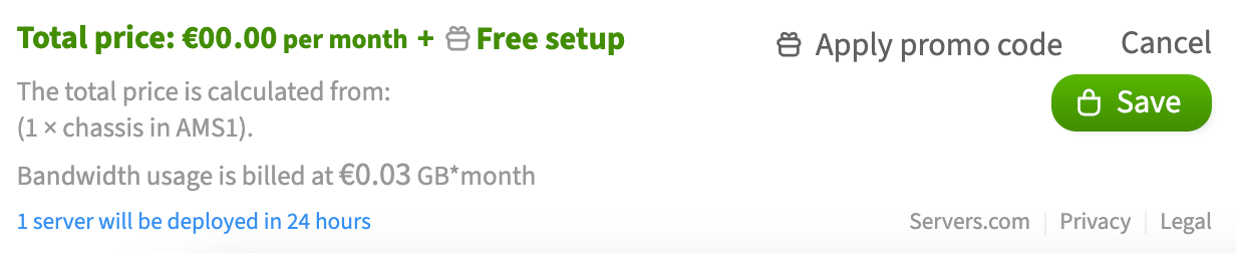 save your configured server