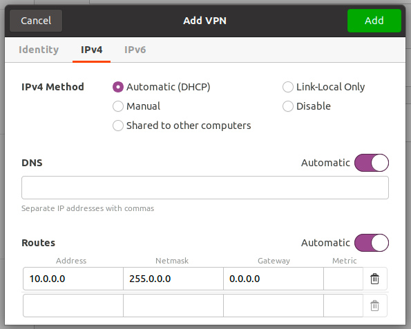 Setting up Ubuntu built-in VPN client