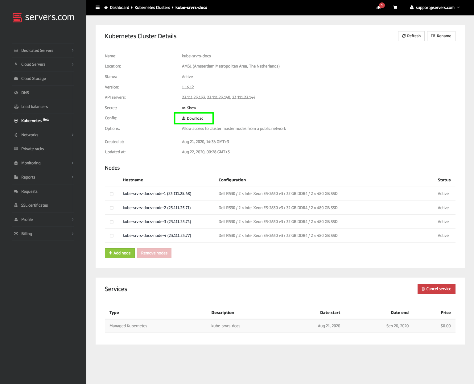 Accessing a cluster