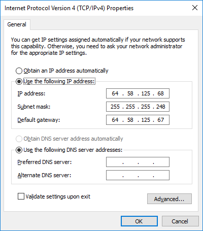 Do the same procedure for the public network interface 
