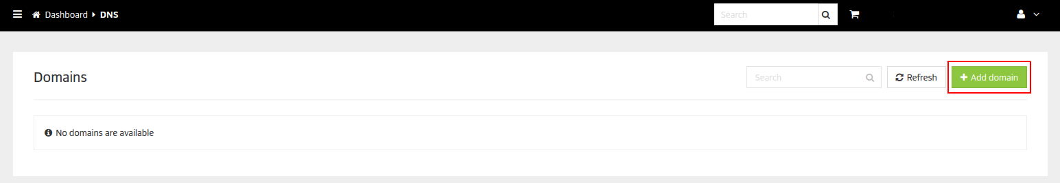 click at the Add domain button