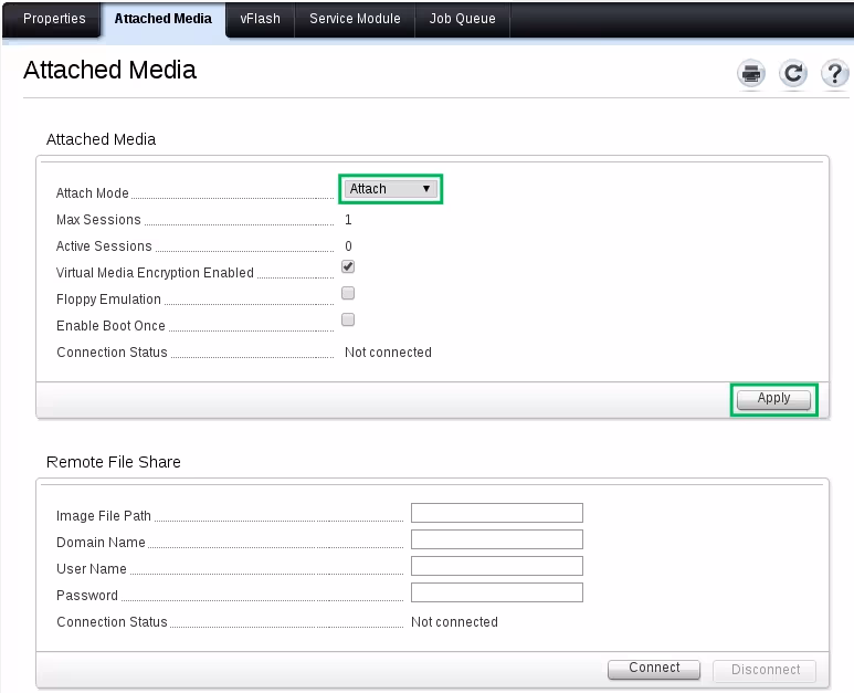 Attached media section