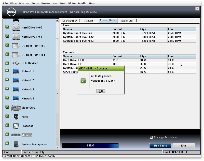 Diagnostics on servers with iDRAC LifeCycle Controller