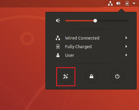 Click on the network connection icon in the top right corner of your desktop