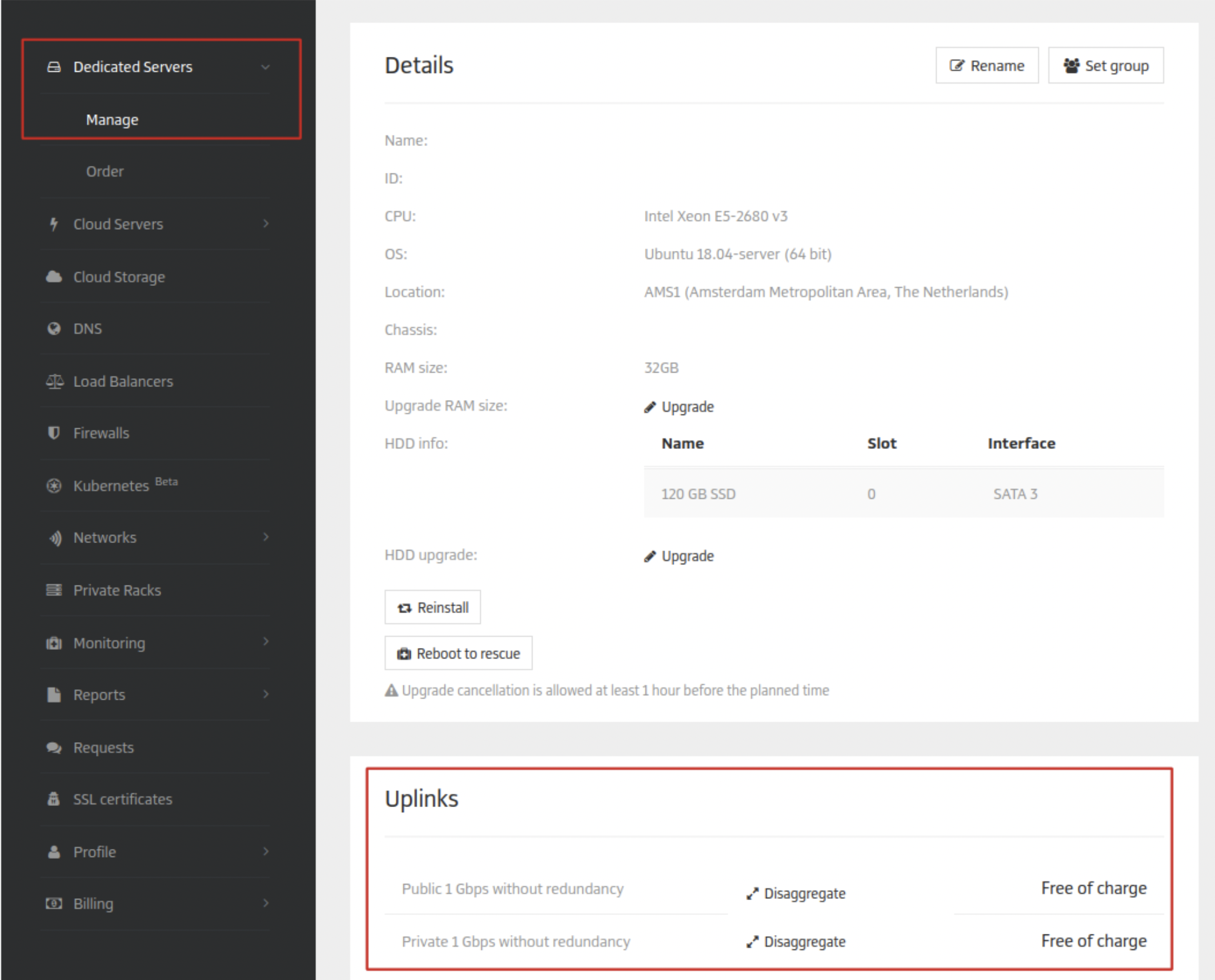 How to disaggregate network interfaces on a Proxmox server