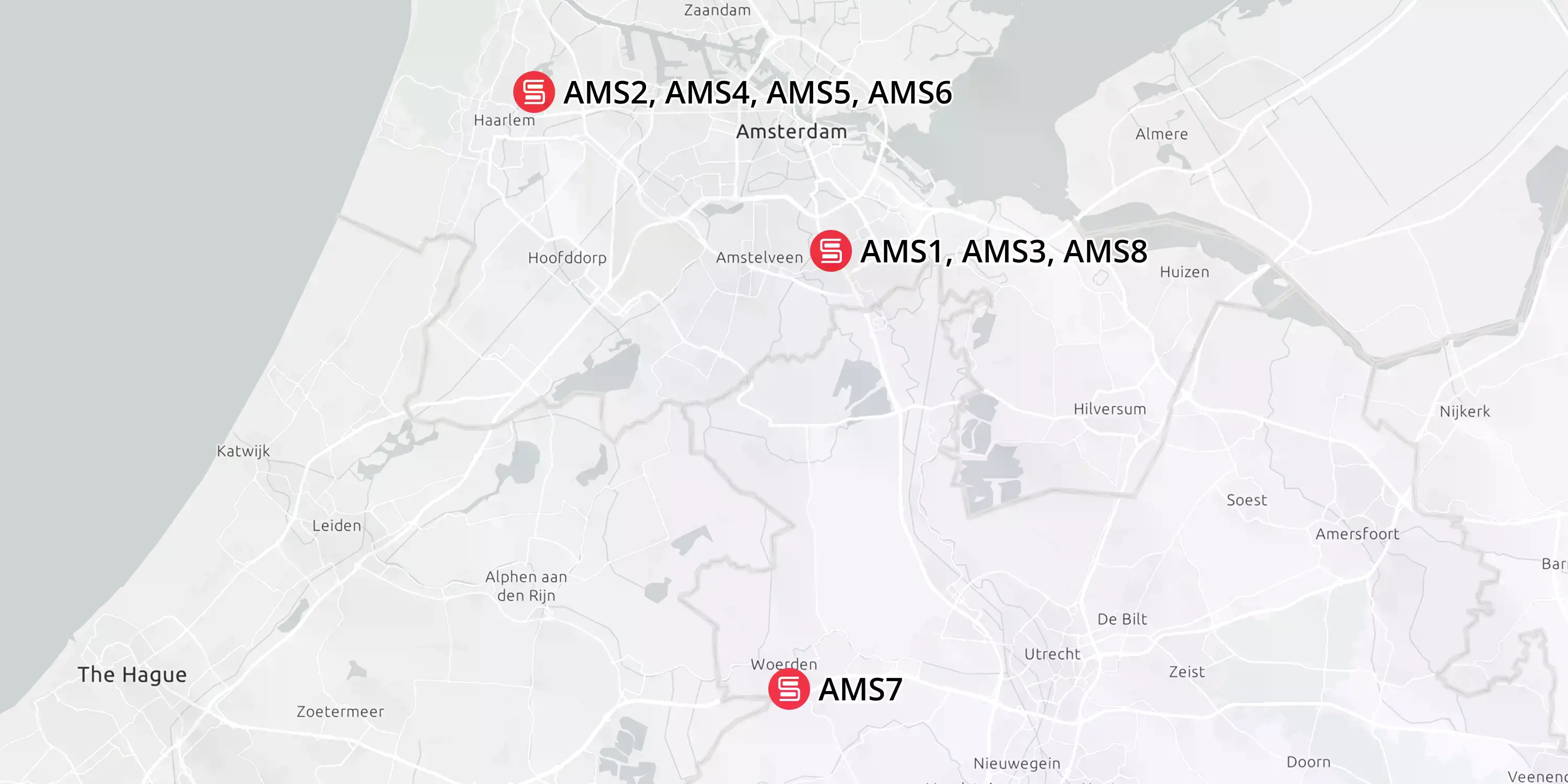 Servers.com Amsterdam data centers map