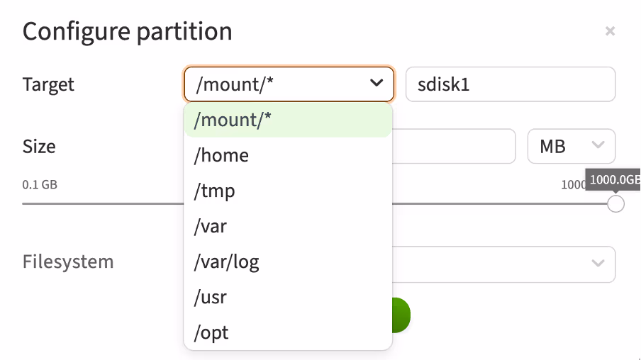 configure partition