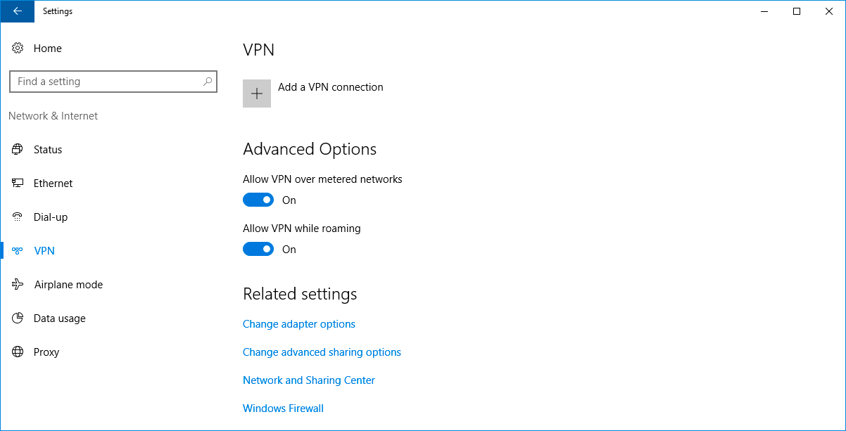 הגדרת לקוח VPN מובנה של Windows