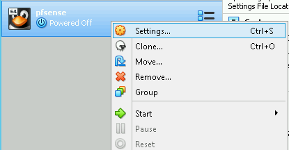A screenshot showing step 1 of installing pfSence on VirtualBox VM.