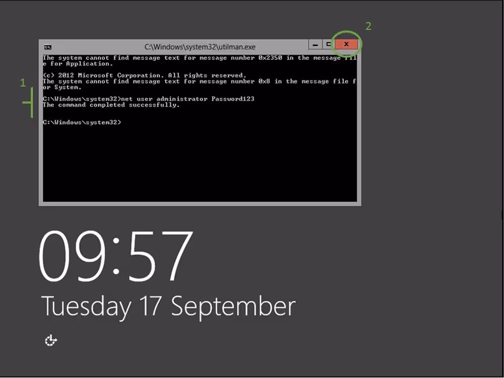 change password for administrator user