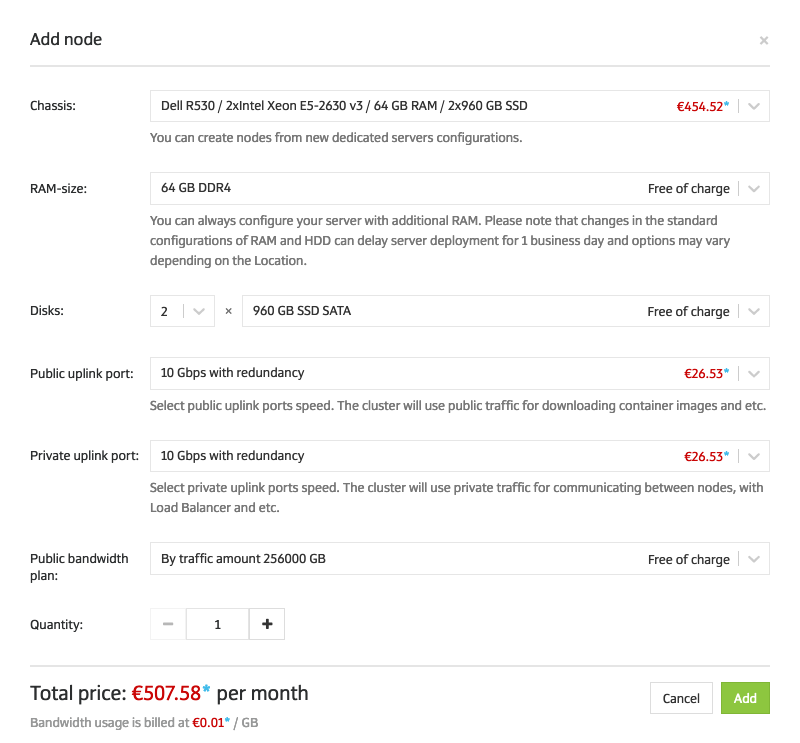 Simply choose server configuration to add new nodes