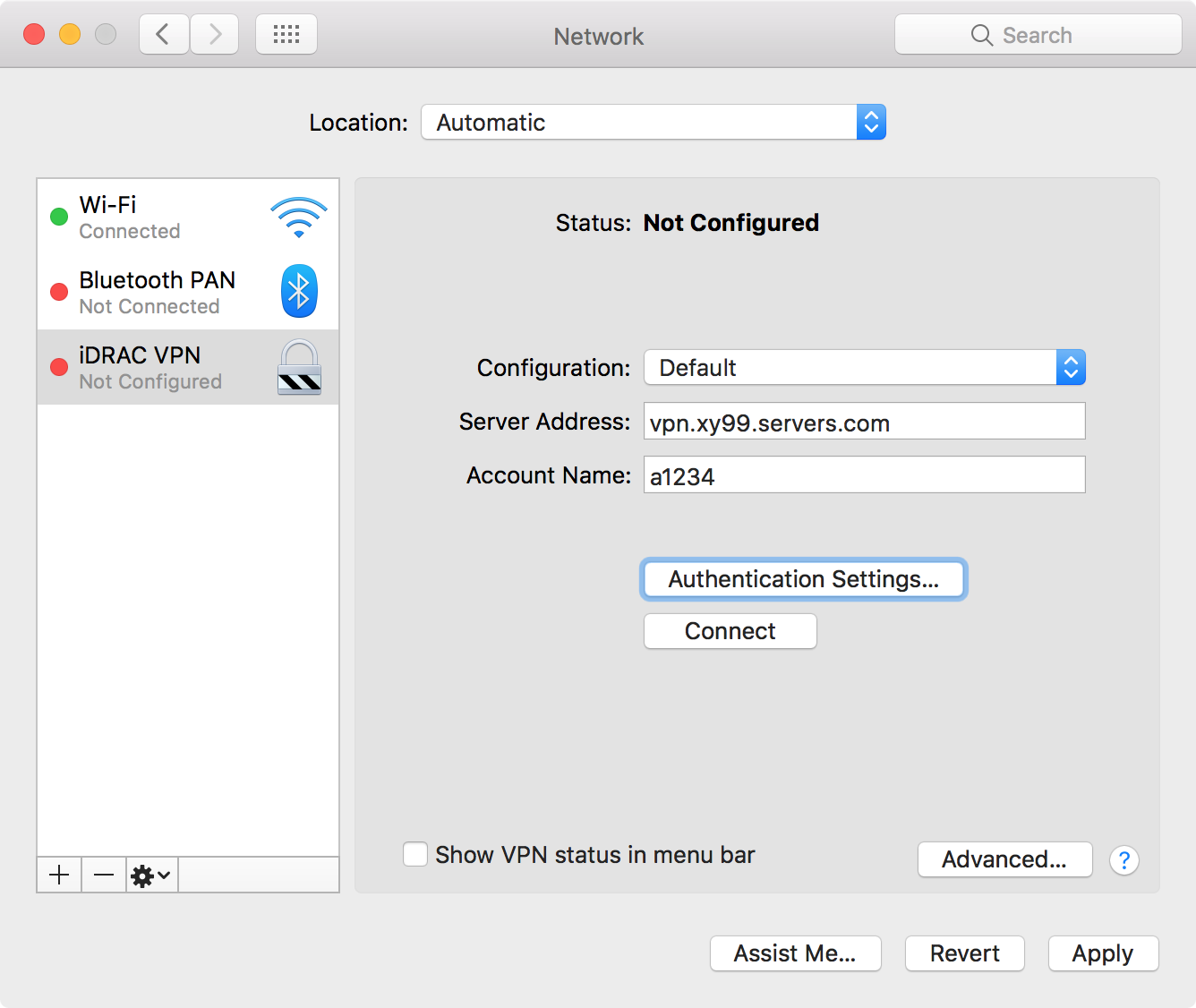 How to setup L2TP over IPsec for iDRAC on Mac OS X