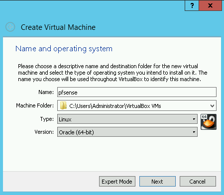A screenshot showing step 2 of preparing a VM using VirtualBox.