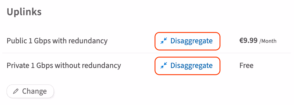 Disaggregate uplinks