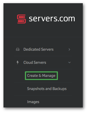 A screenshot of step 1 to create a Windows-based based Cloud Server