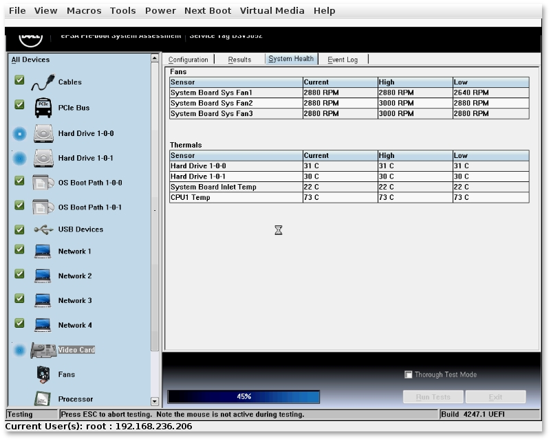 Diagnostics on servers with iDRAC LifeCycle Controller