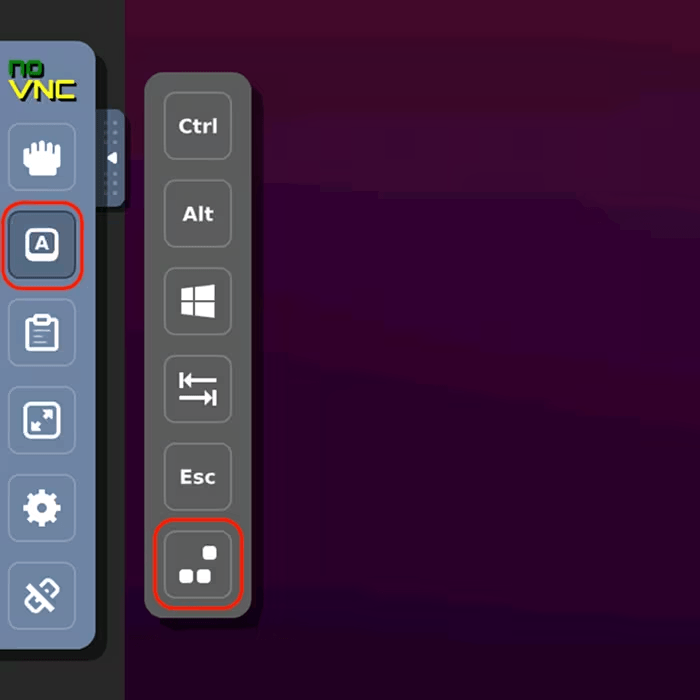 Virtual machine information panel with VNC console option