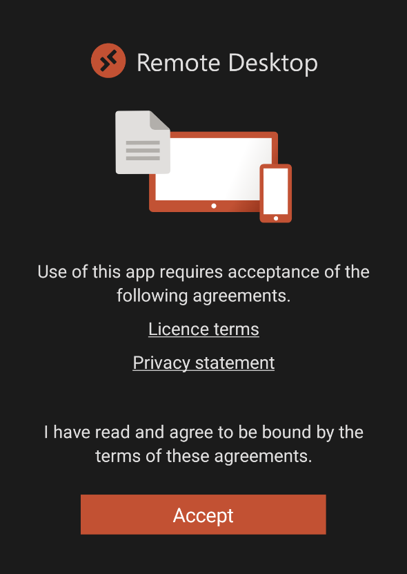 Accept license agreement