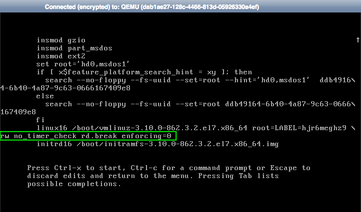After modifying parameters on CentOS 7 cloud