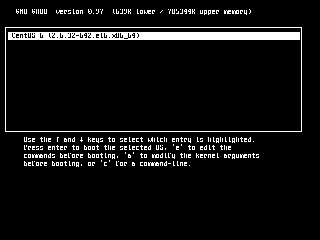 GRUB entry selection on CentOS 6
