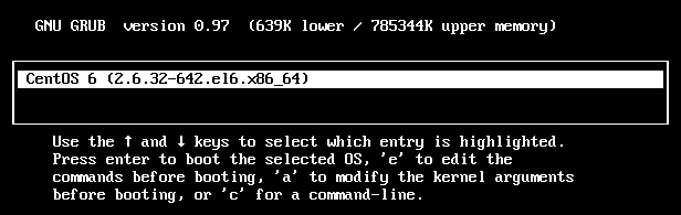 GRUB entry selection on CentOS 6
