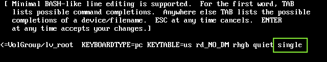 Single parameter added to kernel line
