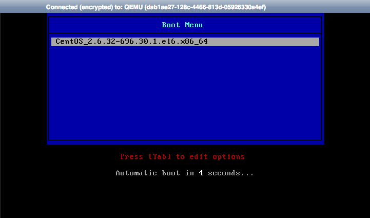 GRUB cloud server boot menu CentOS 6