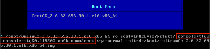 Removing parameters from boot line
