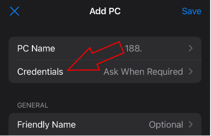 Tap Credentials