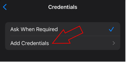 Add Credentials