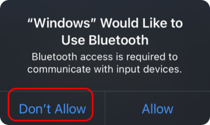 Decline Bluetooth permission