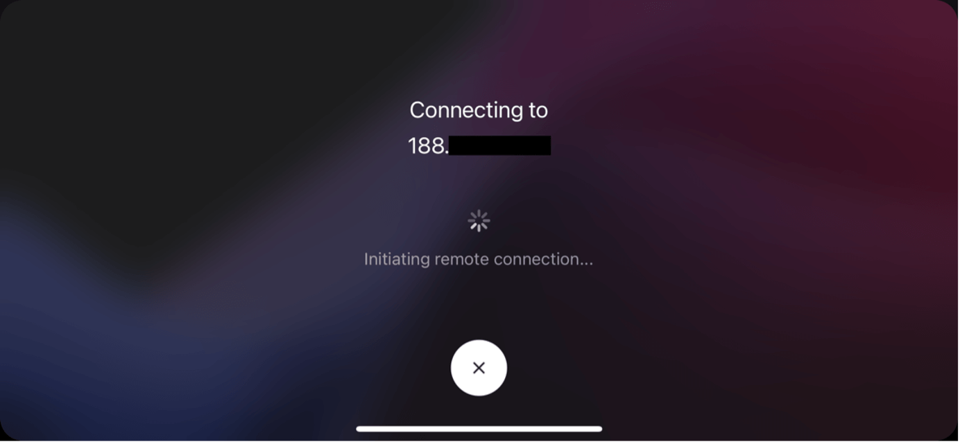 Remote connection in progress