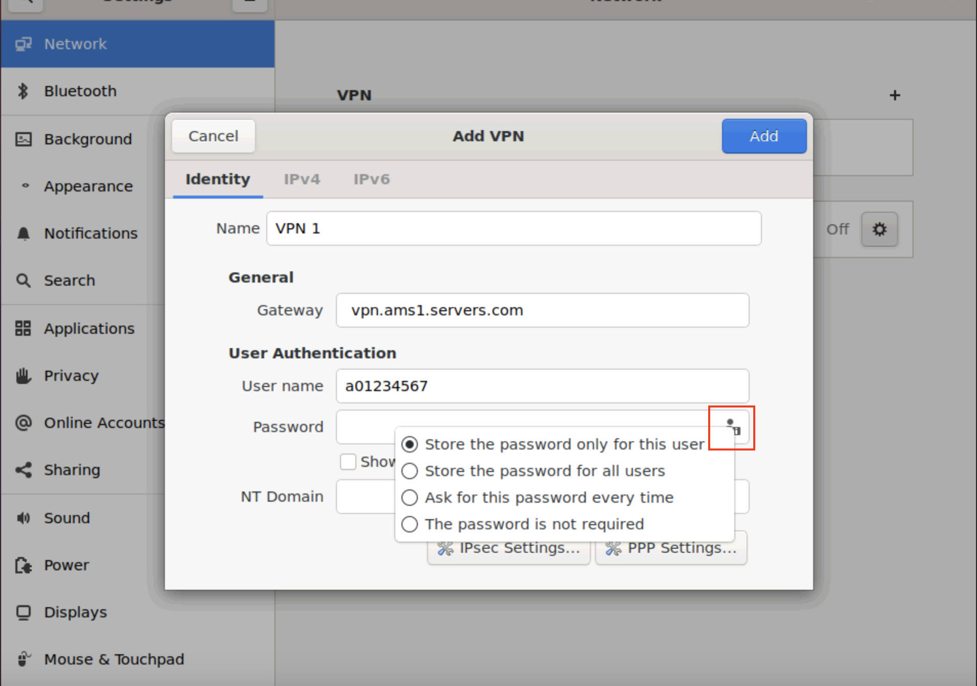 Establish a VPN connection and access iDRAC