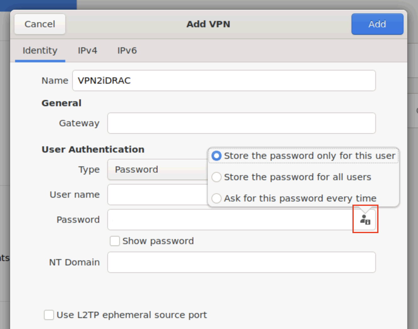 Establish a VPN connection and access iDRAC