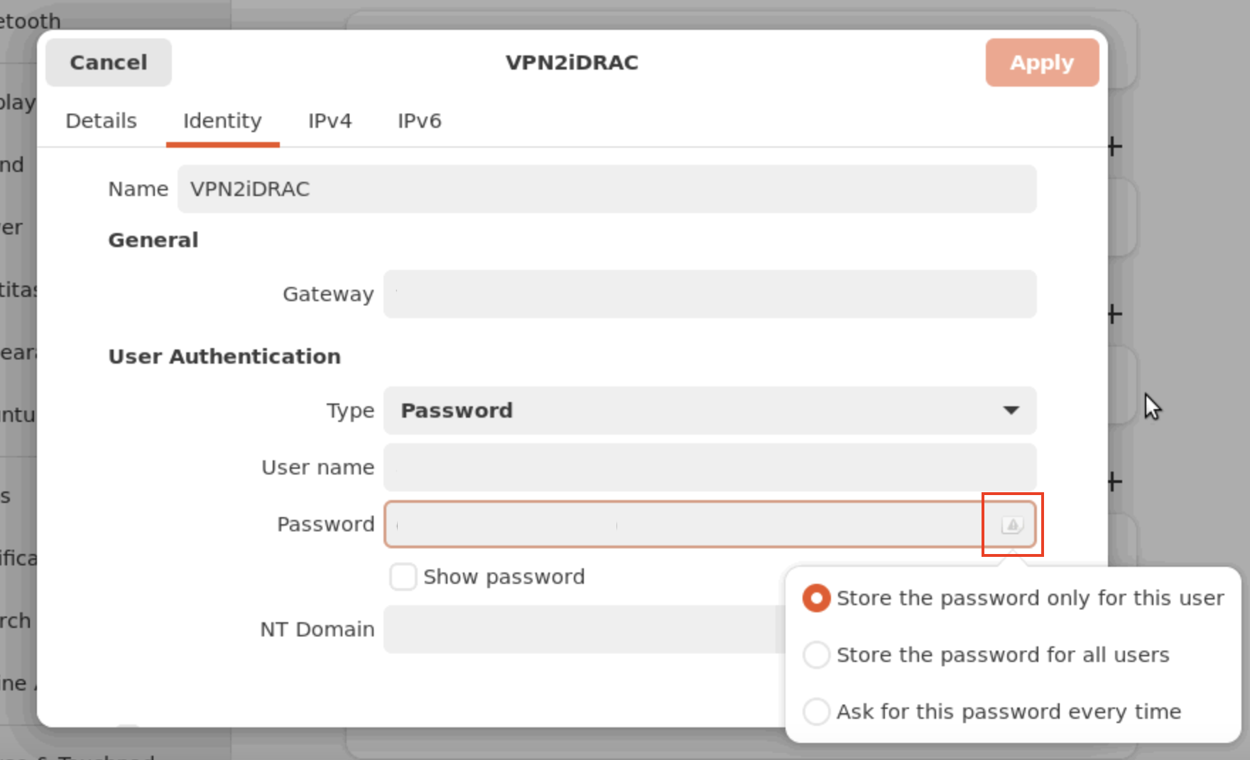 Establish a VPN connection and access iDRAC