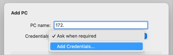 Add credentials
