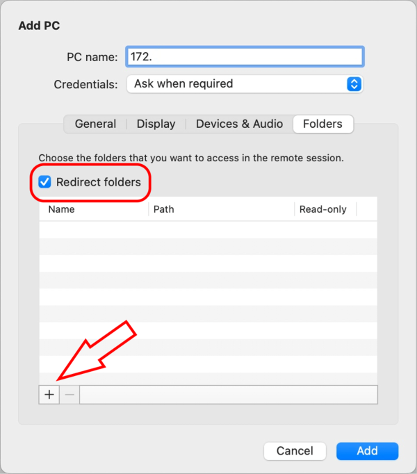 Redirect folders for file transfer