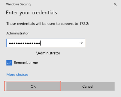 Enter credentials